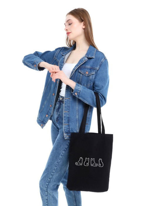 pauldavis Bolso Tote 1544 Algodón Negro 35 x 40 x 8 cm
